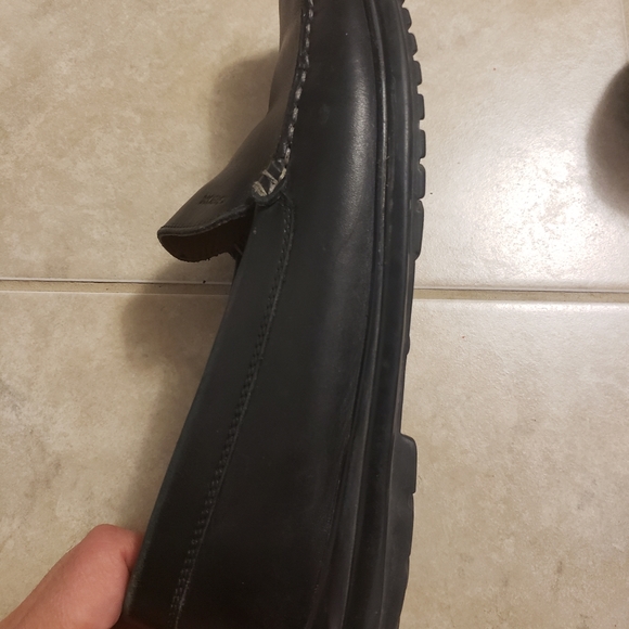 GEOX Black Leather Car Loafers Mocs Driving Shoes - Picture 3 of 9